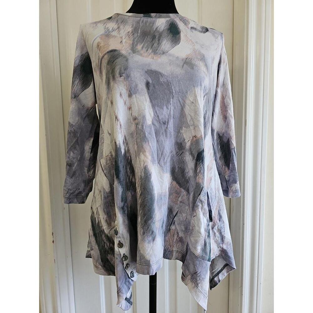 LOGO Women's Oversized Top Medium Multicolor 3/4 Long Sleeve P